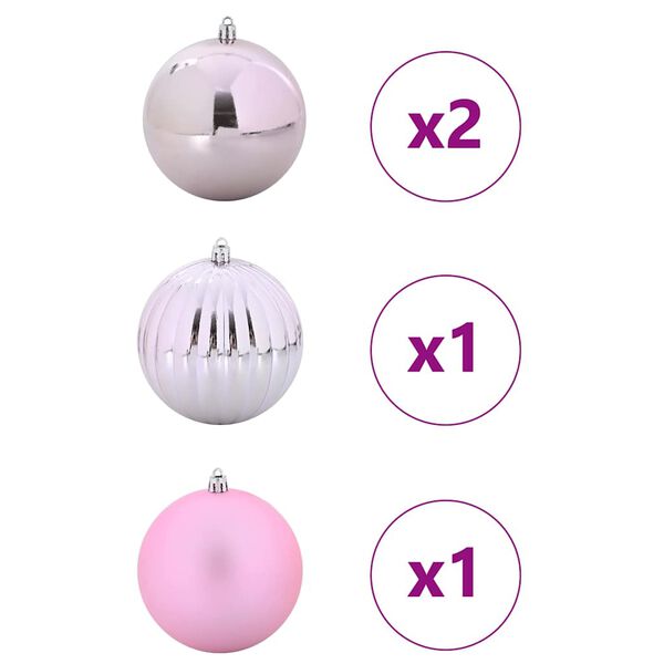 vidaXL Kerstbal Set XXL 4 pcs Roze Kunststof