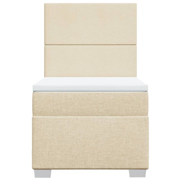 vidaXL Boxspring met matras stof cr&egrave;mekleurig 100x200 cm