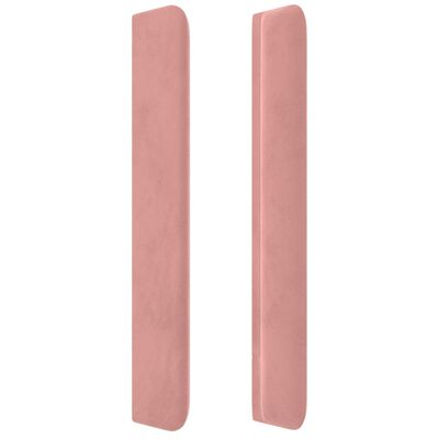 vidaXL Hoofdbord met randen 93x16x118/128 cm fluweel roze