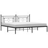 vidaXL Bedframe met hoofdbord metaal zwart 200x200 cm