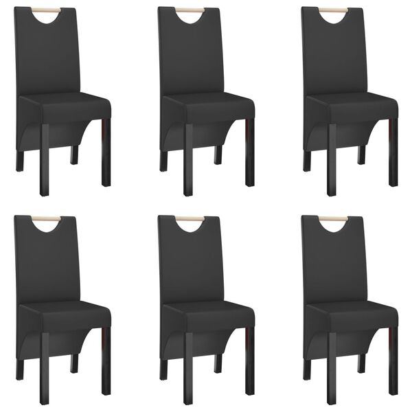 vidaXL Eetkamerstoelen 6 st kunstleer zwart