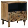 vidaXL Bed kast met lade Bruin 40 x 33 x 46 cm Massief Mango Hout