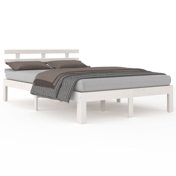 vidaXL Bedframe massief hout wit 120x200 cm