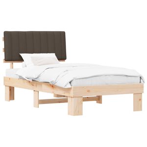 vidaXL Bedframe met Gevoerd Hoofdgedeelte Taupe 100 x 200 cm