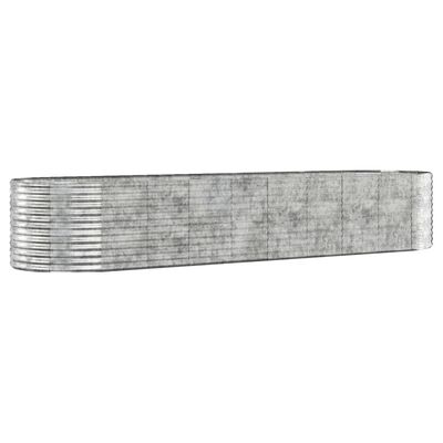 vidaXL Plantenbak 396x100x68 cm gepoedercoat staal zilverkleurig