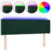 vidaXL Hoofdbord LED 147x16x78/88 cm fluweel donkergroen