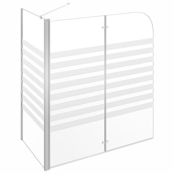 vidaXL Badwand gestreept 120x68x130 cm gehard glas