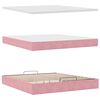 vidaXL Bed poef met matras en LED's 180x200 cm fluweel roze