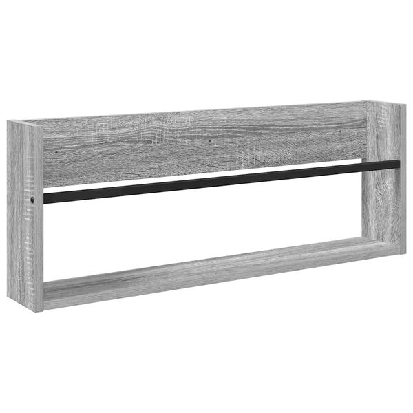 vidaXL Tijdschrift Rek Grijs Sonoma 80 x 12 x 30 cm Bewerkt hout
