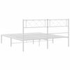 vidaXL Bedframe met hoofdbord metaal wit 140x190 cm