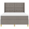 vidaXL Boxspringbed met matras met hoofdeinde Taupe 140 x 190 cm Stof