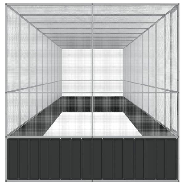 vidaXL Voli&egrave;re met verlengstuk 1039x207x212 m staal zilverkleurig