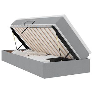 vidaXL Opslag bed met matras Lichtgrijs 100 x 200 cm Polyester