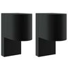 vidaXL Buiten Wandlamp 2 st Zwart 12 x 7 x 15 cm Roestvrij staal