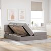 vidaXL Bed met LED-striplichten met hoofdeinde Taupe 180 x 200 cm Stof