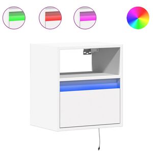 vidaXL Nachtkastjes met LED's 2 st wandgemonteerd wit