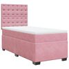 vidaXL Boxspring met matras fluweel roze 90x190 cm