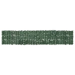 vidaXL Balkonscherm met donkergroene bladeren 400x75 cm