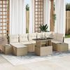 vidaXL Tuin Sofa Set met kussen 8 pcs beige en cr&egrave;mekleurig