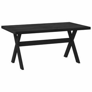 vidaXL Eettafel NOAIN 160 cm Massief grenenhout Zwart Rechthoekig