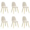 vidaXL Eetkamerstoelen 6 st fluweel cr&egrave;mewit