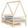 vidaXL Kinderbedframe met lades 80x160 cm massief grenenhout