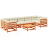 vidaXL 8-delige Loungeset met kussens massief grenenhout wasbruin