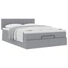 vidaXL Ottoman bed met matras 140x200cm stof lichtgrijs
