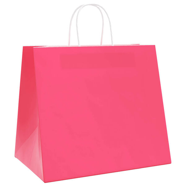 vidaXL Papieren zakken 250 st met hengsels 32x22x28 cm roze