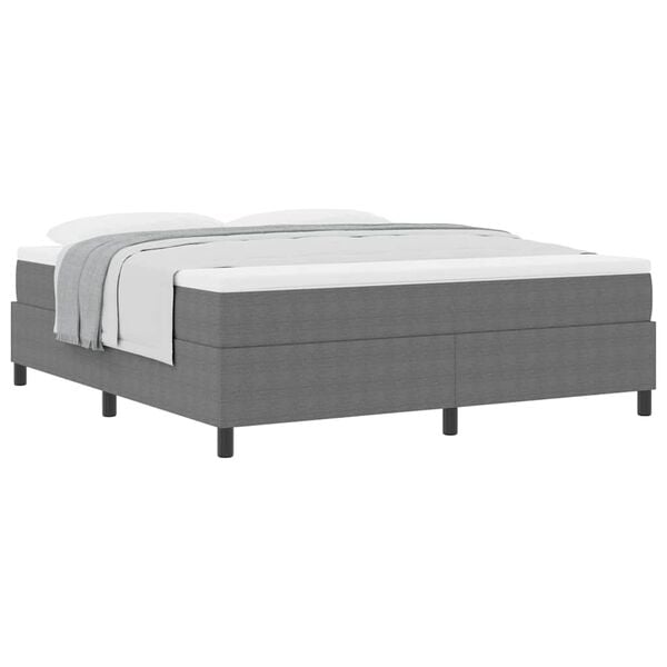 vidaXL Boxspringbed Lichtgrijs en wit. 180 x 200 cm Katoen Stof