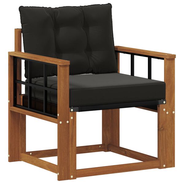 vidaXL 2 Stuk Buiten bankenset Massief Acaciahout en Textilene Naturel