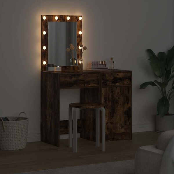 vidaXL Plafondtafel met lade 2 pcs Bruin 50 x 41 x 135 cm Bewerkt hout