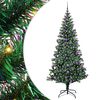 vidaXL Kunstmatig Voorverlicht Kerstboom Groen 210 cm PVC en Metaal