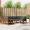 vidaXL Buiten bankenset met kussen 6 pcs Natuurlijk en Antraciet