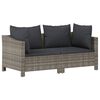 vidaXL 5-delige Loungeset met kussens poly rattan grijs