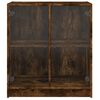 vidaXL Bijzetkast met glazen deuren 68x37x75,5 cm gerookt eikenkleurig
