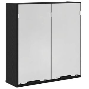 vidaXL Spiegelkast Zwart Eiken 64 x 20 x 67 cm Bewerkt hout
