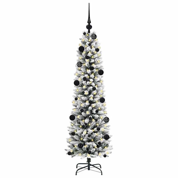 vidaXL Kunstkerstboom met 150 LED Wit 150 cm PVC en Metaal en Plastic