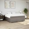 vidaXL Boxspring met matras stof taupe 180x200 cm