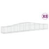 vidaXL Schanskorven 8 st gewelfd 400x50x40/60 cm gegalvaniseerd ijzer
