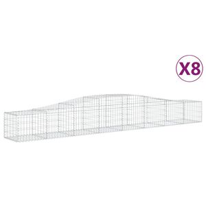 vidaXL Schanskorven 8 st gewelfd 400x50x40/60 cm gegalvaniseerd ijzer