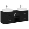 vidaXL Badkamerkastenset 3 st Zwart 129 x 41 x 79.5 cm Bewerkt hout