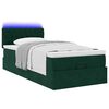 vidaXL Bed poef met matras en LED's 90x200 cm fluweel donkergroen