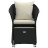 vidaXL 2-delige Loungeset met kussens poly rattan zwart