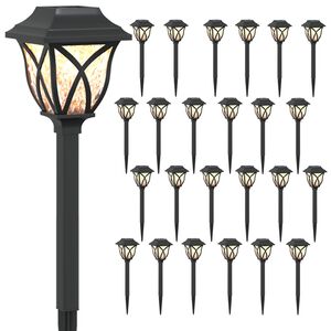 vidaXL Buitenzonne-lampen met grondpin 24 st Warmwit 42 cm PP