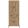 vidaXL Hoge kast met lade 2 pcs Artisan Eiken Bewerkt hout