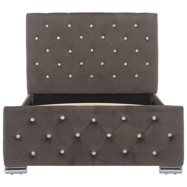 vidaXL Bedframe fluweel grijs 90x200 cm