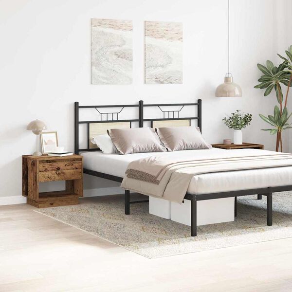 vidaXL Nachtkastje met lade 2 pcs Oudhout 45 x 34 x 44 cm Bewerkt hout