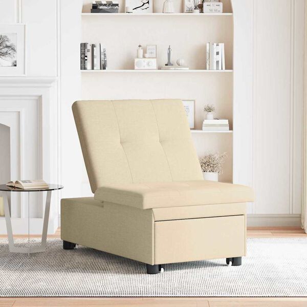 vidaXL Uittrekbare Sofa Bed Cr&egrave;me 194 x 50 x 82 cm Multiplex