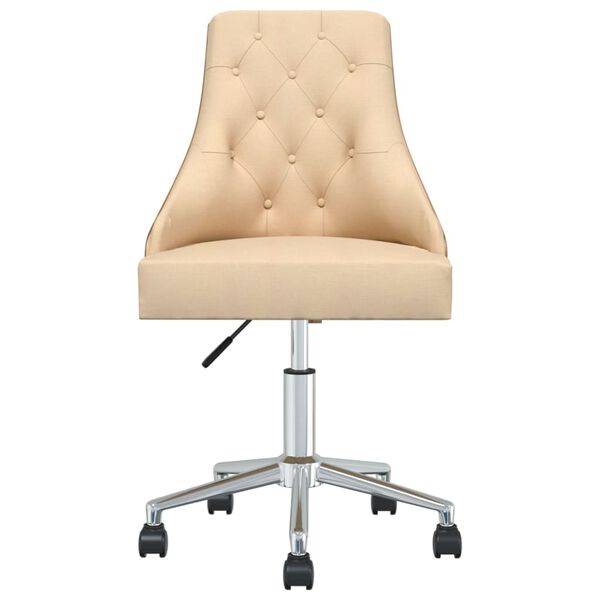 vidaXL Eetkamerstoelen 4 st draaibaar stof cr&egrave;mekleurig